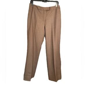 Vintage Pendleton Wool Trousers Womens 10P High Rise Brown Pinstriped Casual